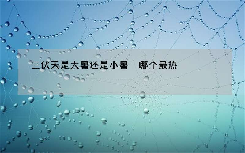 三伏天是大暑还是小暑 哪个最热